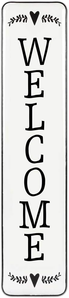 MODE HOME Solid Wood Farmhouse Welcome Sign for Front Porch, 47x10 Inch Large Farmhouse Style Rustic Welcome Sign Stand for Front Door or Entryway(Whitewashed)