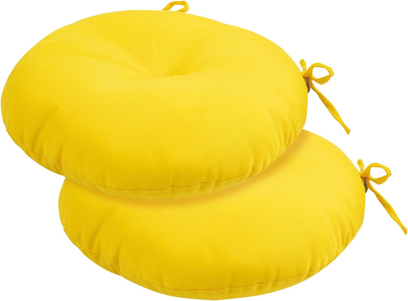 Bistro Chair Cushions 15 inch,Set of 2,Tufted Round Chair Cushions with Ties,15"x15"x4",Water Resistant Round Seat Cushion for Barstool Chairs,Patio Garden Kitchen Outdoor Furniture(Butterfly Flower)