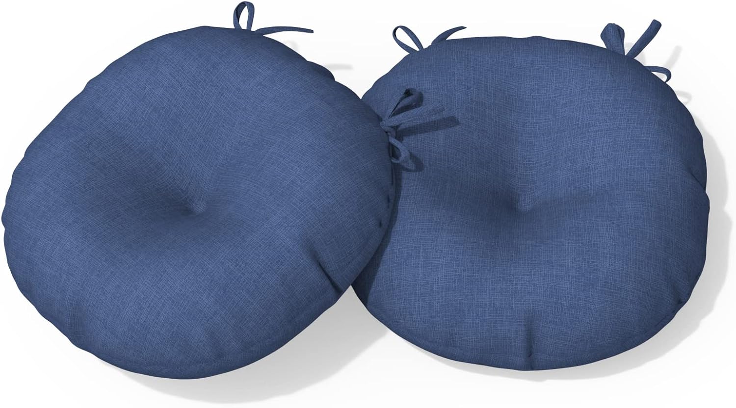 Outdoor Bistro Chair Cushion with Ties, Tufted Patio Chair Cushions Set of 2, Round Seat Cushion 15”x15”x4” for Home Garden Balcony Office Porch Lawn Deck, Paisley Multi
