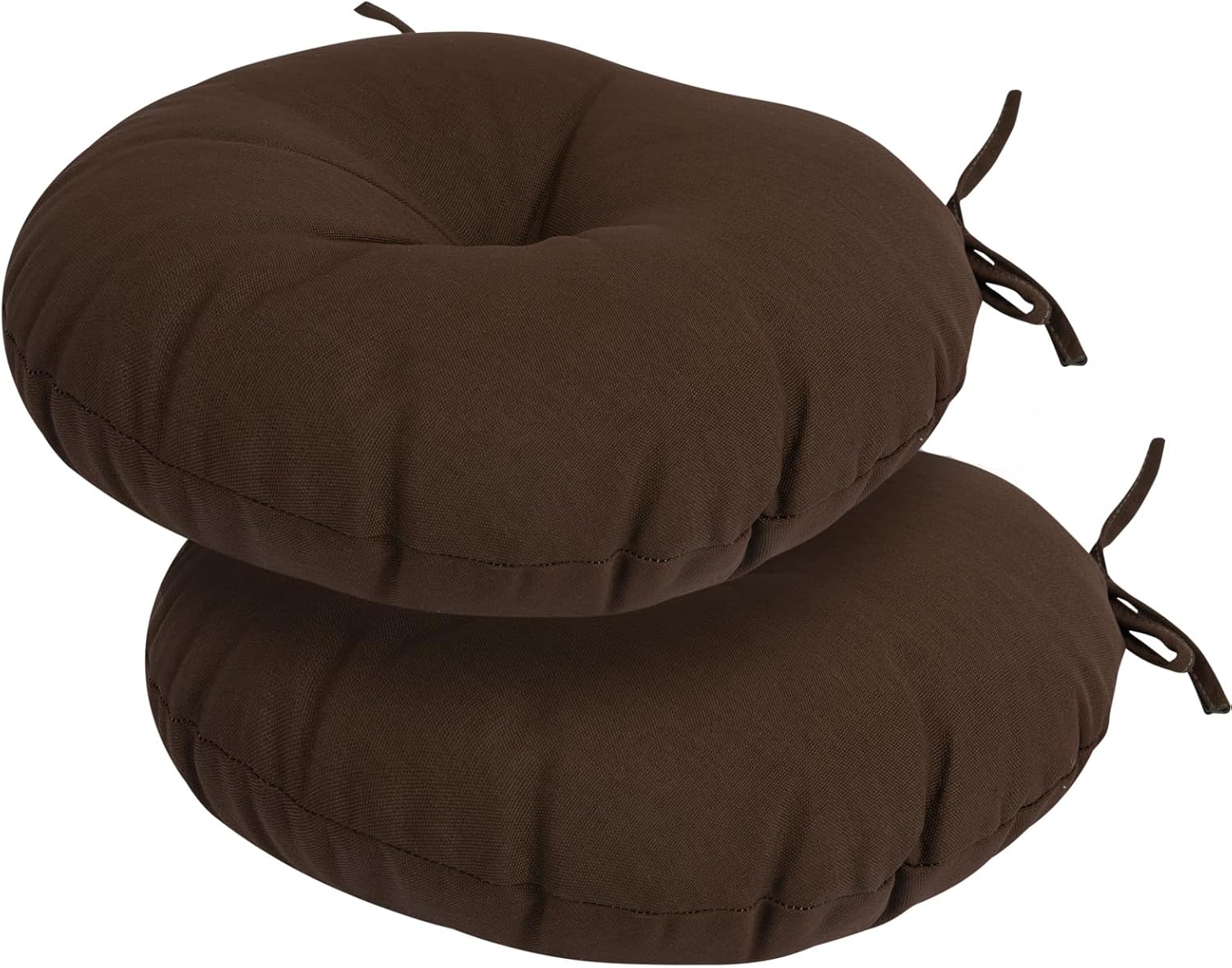 Bistro Chair Cushions 15 inch,Set of 2,Tufted Round Chair Cushions with Ties,15"x15"x4",Water Resistant Round Seat Cushion for Barstool Chairs,Patio Garden Kitchen Outdoor Furniture(Butterfly Flower)