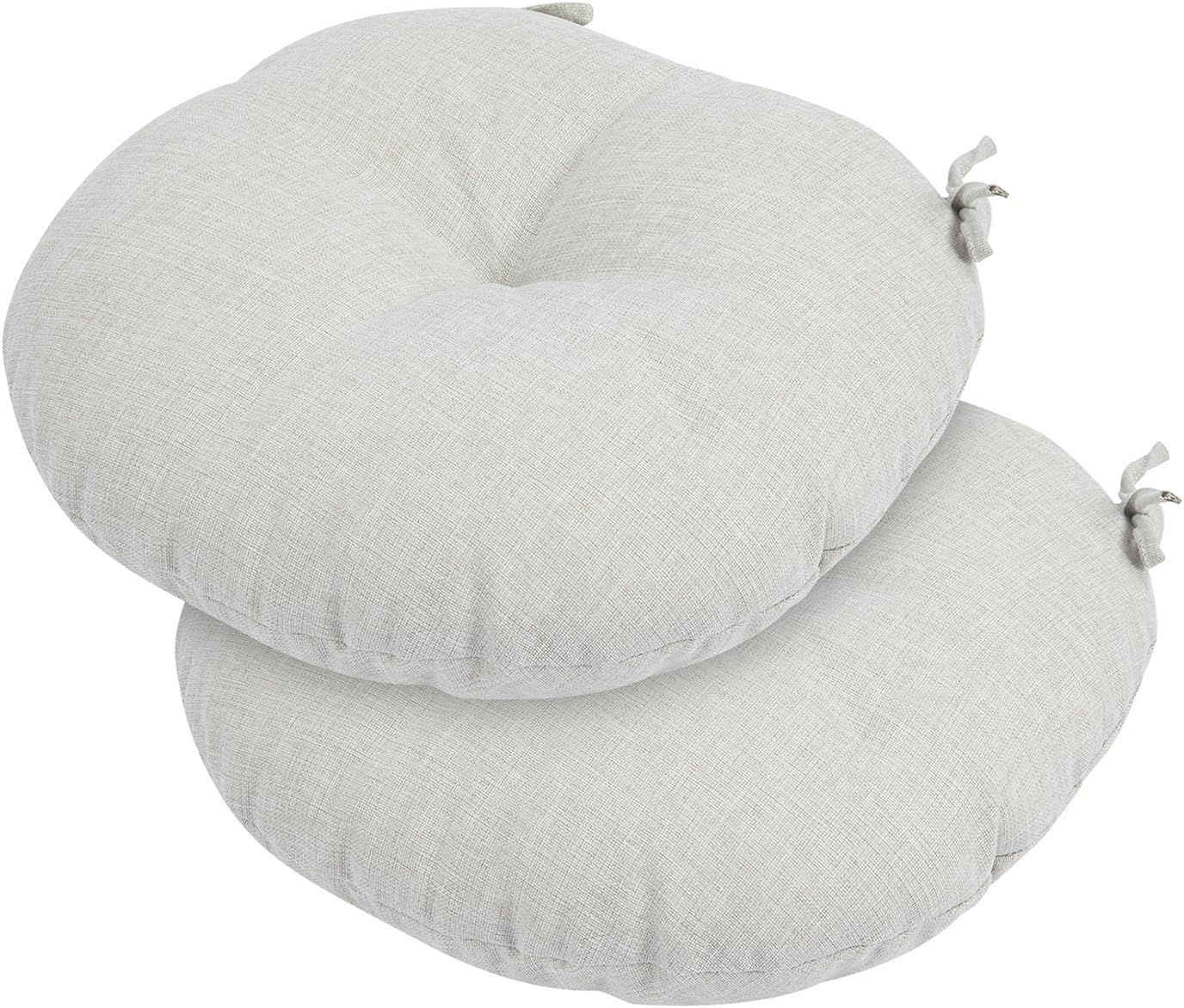 Bistro Chair Cushions 15 inch,Set of 2,Tufted Round Chair Cushions with Ties,15"x15"x4",Water Resistant Round Seat Cushion for Barstool Chairs,Patio Garden Kitchen Outdoor Furniture(Butterfly Flower)