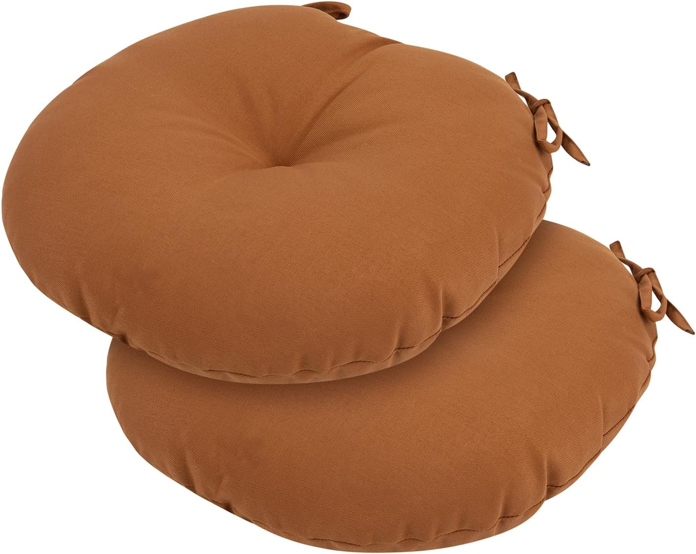 Bistro Chair Cushions 15 inch,Set of 2,Tufted Round Chair Cushions with Ties,15"x15"x4",Water Resistant Round Seat Cushion for Barstool Chairs,Patio Garden Kitchen Outdoor Furniture(Butterfly Flower)
