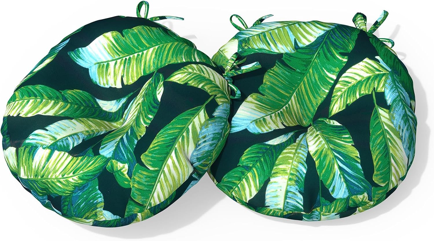 Outdoor Bistro Chair Cushion with Ties, Tufted Patio Chair Cushions Set of 2, Round Seat Cushion 15”x15”x4” for Home Garden Balcony Office Porch Lawn Deck, Paisley Multi