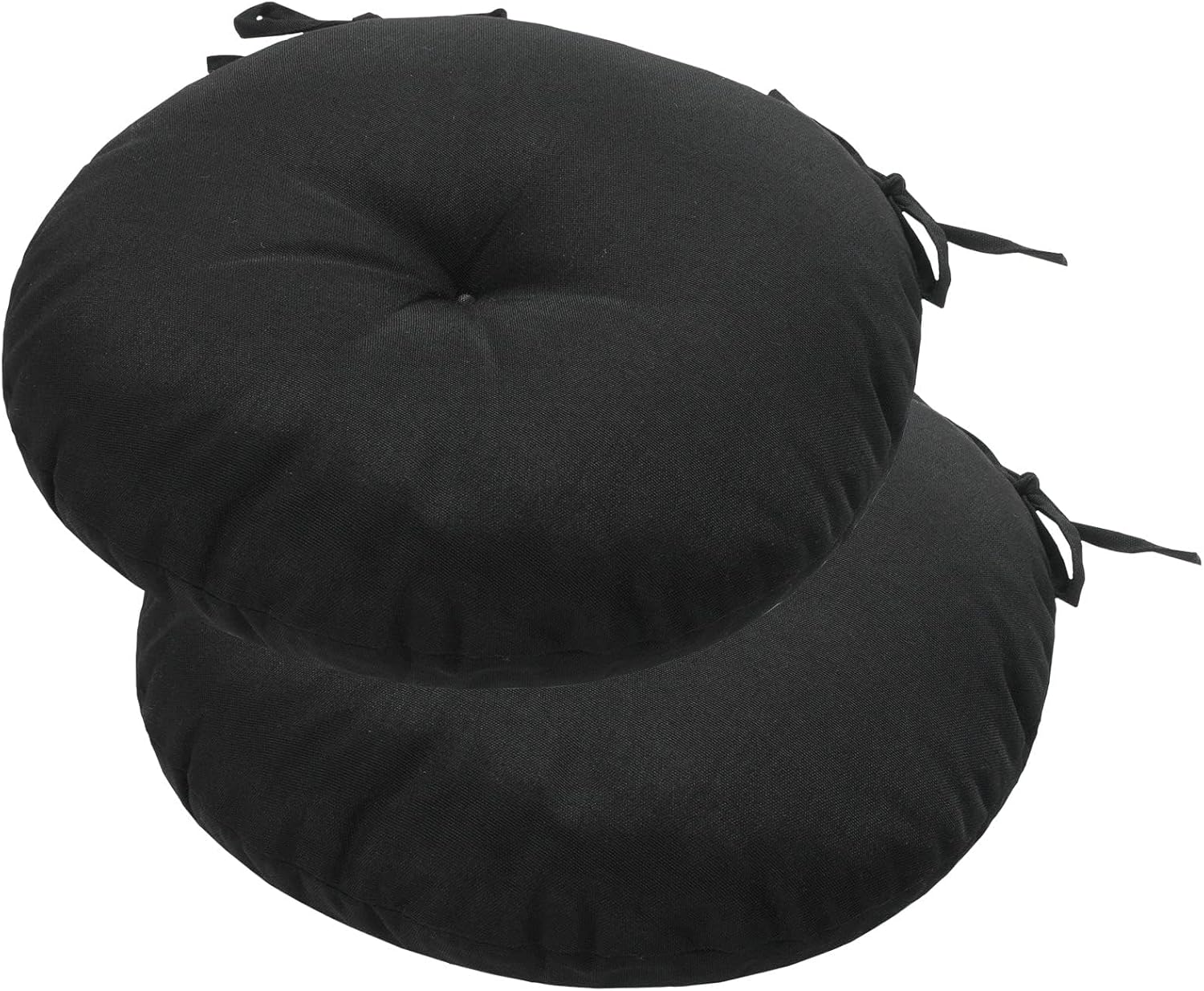 Bistro Chair Cushions 15 inch,Set of 2,Tufted Round Chair Cushions with Ties,15"x15"x4",Water Resistant Round Seat Cushion for Barstool Chairs,Patio Garden Kitchen Outdoor Furniture(Butterfly Flower)