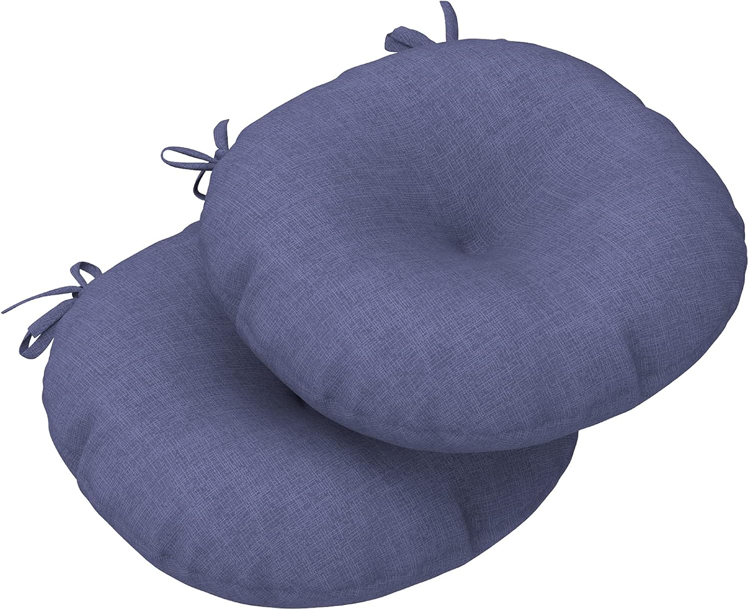 LVTXIII Outdoor Seat Cushions Patio Chair Pads with Ties, Round Bistro Chair Cushions for Home Office and Patio Garden Furniture Decoration 15"x15"x4", Set of 2, Pebble Blue
