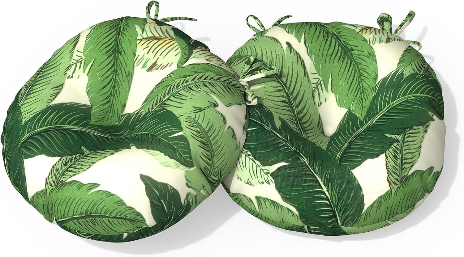 Outdoor Bistro Chair Cushion with Ties, Tufted Patio Chair Cushions Set of 2, Round Seat Cushion 15”x15”x4” for Home Garden Balcony Office Porch Lawn Deck, Paisley Multi