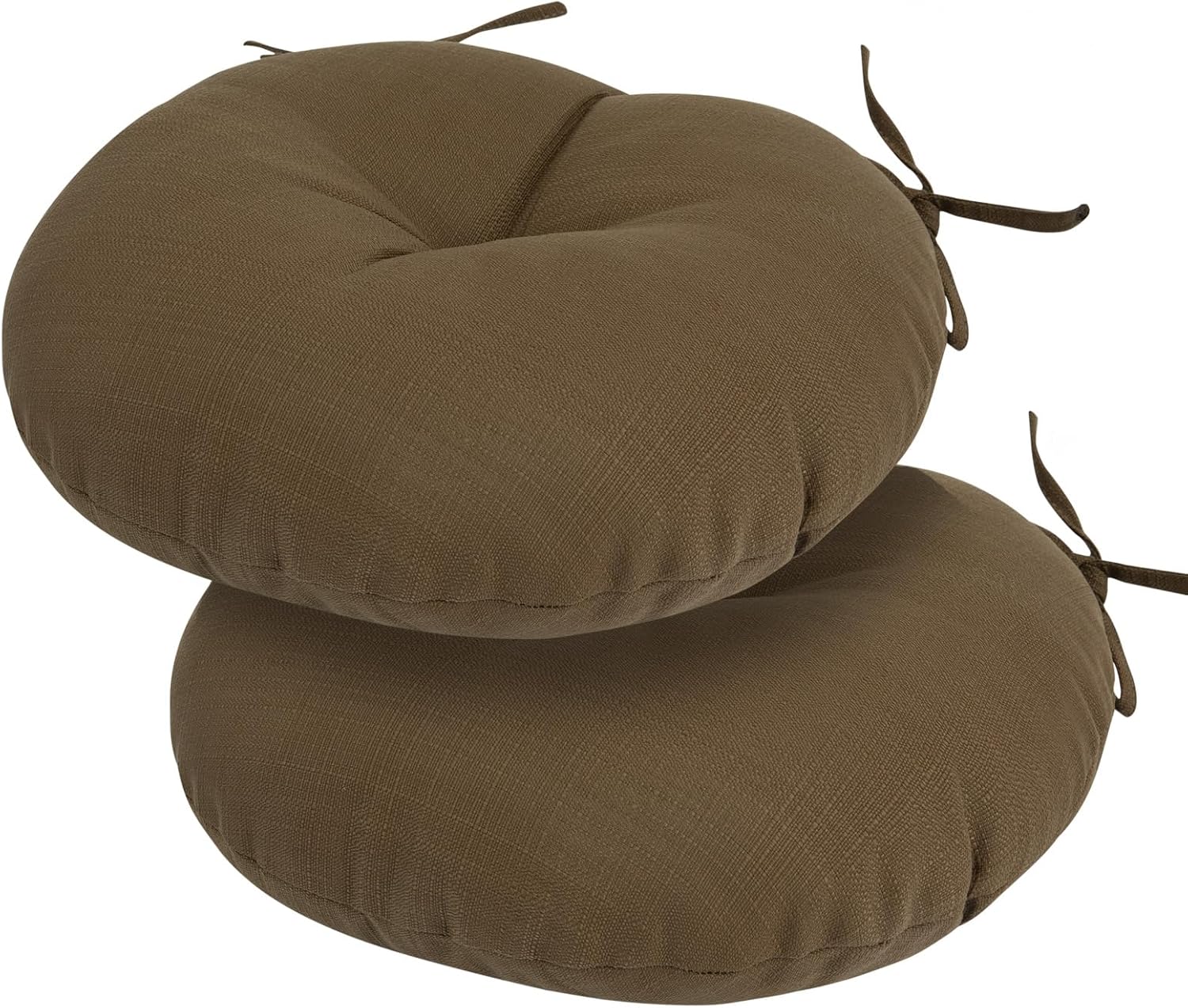 Bistro Chair Cushions 15 inch,Set of 2,Tufted Round Chair Cushions with Ties,15"x15"x4",Water Resistant Round Seat Cushion for Barstool Chairs,Patio Garden Kitchen Outdoor Furniture(Butterfly Flower)
