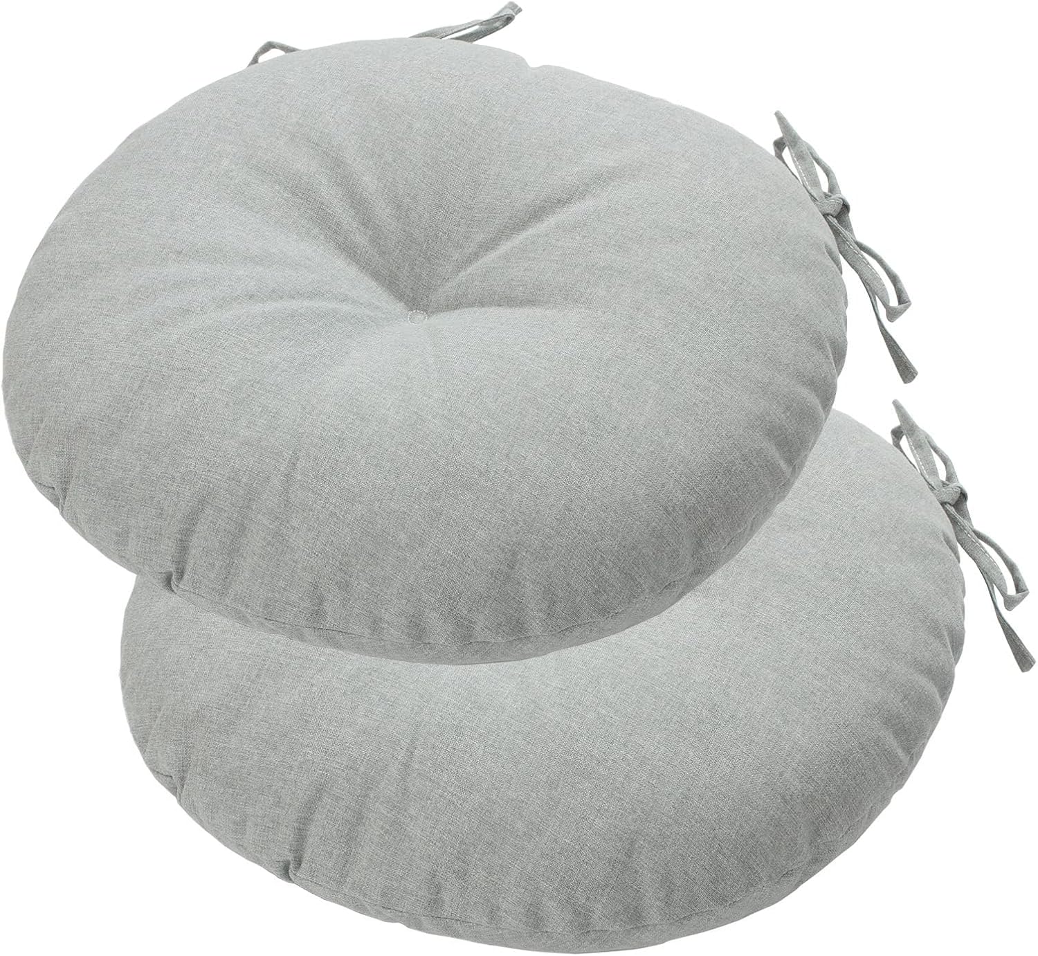 Bistro Chair Cushions 15 inch,Set of 2,Tufted Round Chair Cushions with Ties,15"x15"x4",Water Resistant Round Seat Cushion for Barstool Chairs,Patio Garden Kitchen Outdoor Furniture(Butterfly Flower)