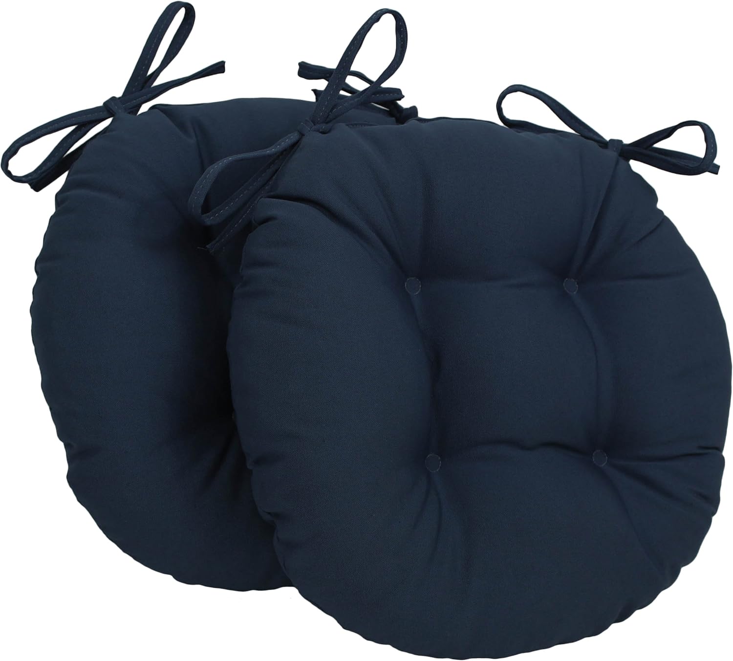 Blazing Needles 16-inch Twill Round Chair Cushion, 2 Count (Pack of 1), Black