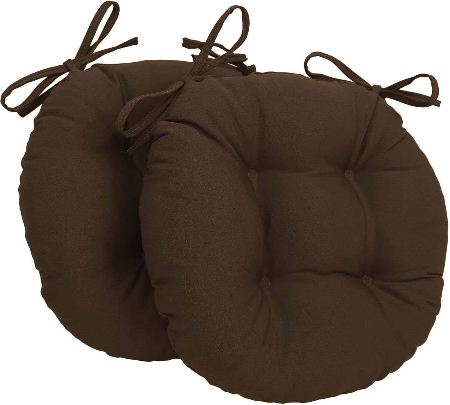 Blazing Needles 16-inch Twill Round Chair Cushion, 2 Count (Pack of 1), Black