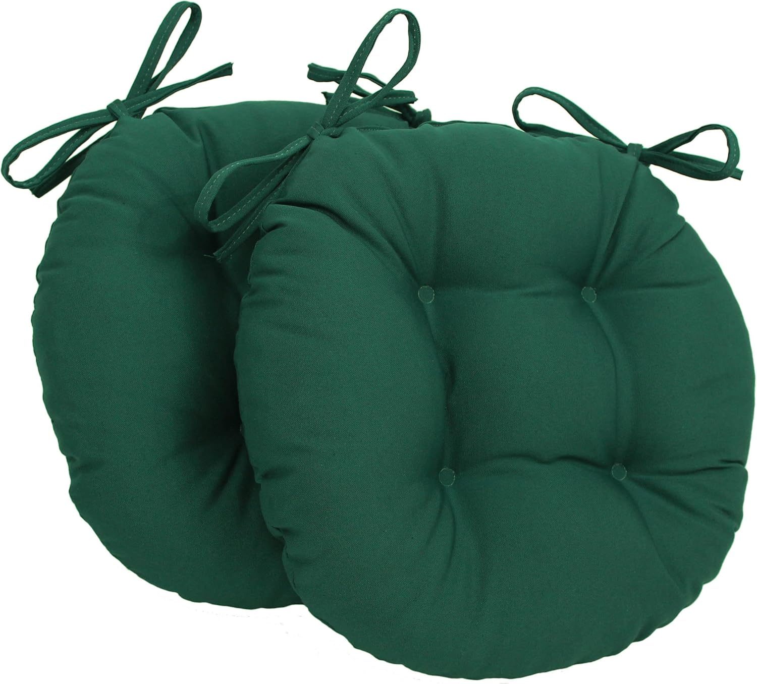 Blazing Needles 16-inch Twill Round Chair Cushion, 2 Count (Pack of 1), Black