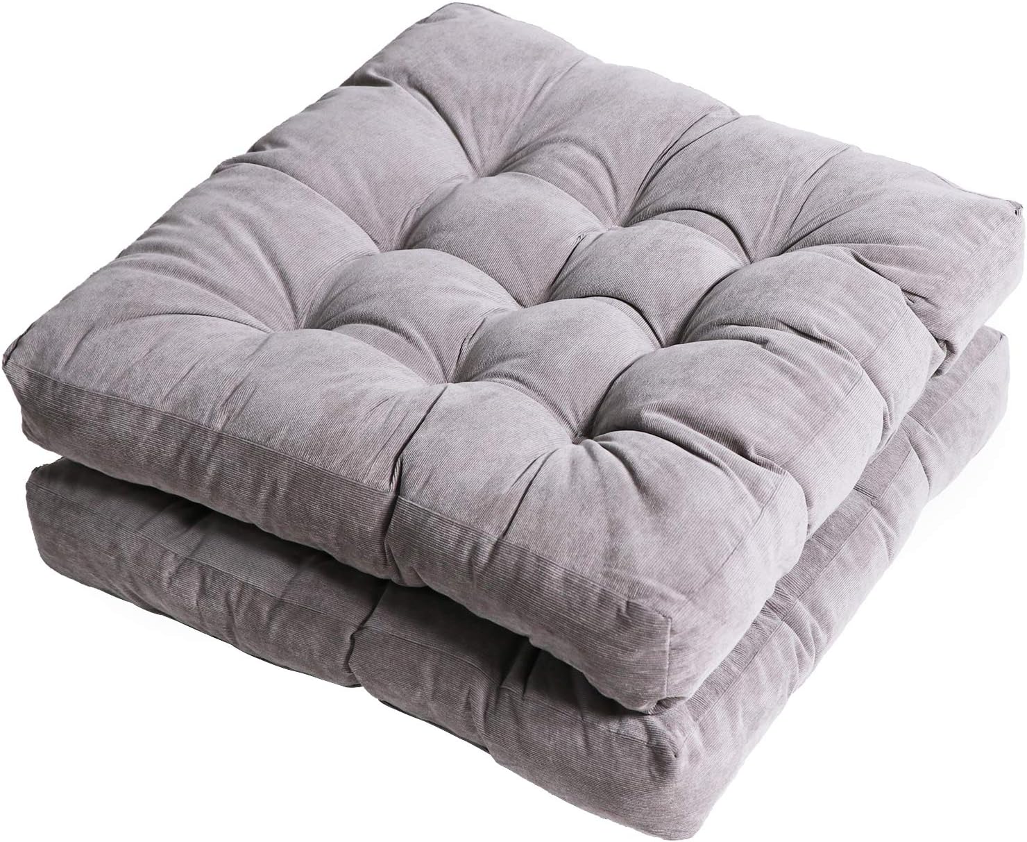 Tiita Round Office Chair Cushions 22x22 Inch Outdoor Seat Pads Set of 2 Throw Floor Pillows for Adults Sitting Patio Garden, Beige