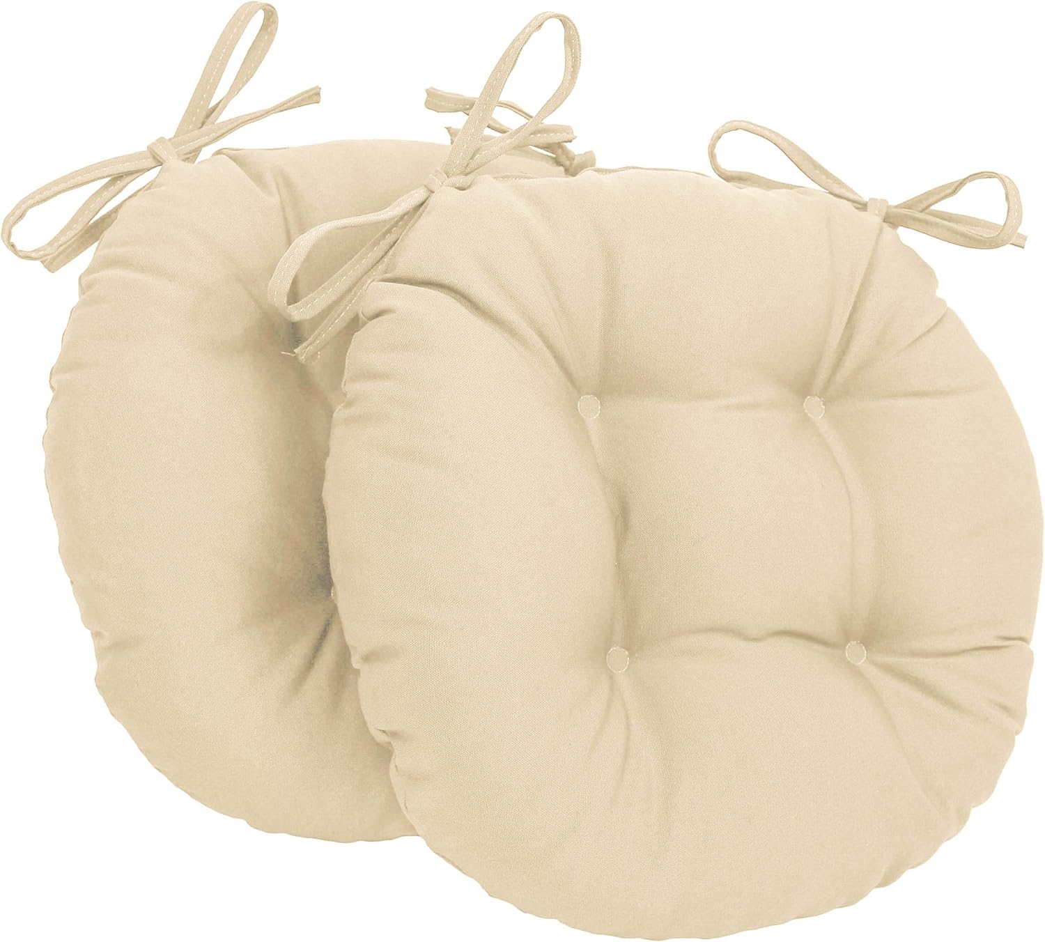 Blazing Needles 16-inch Twill Round Chair Cushion, 2 Count (Pack of 1), Black