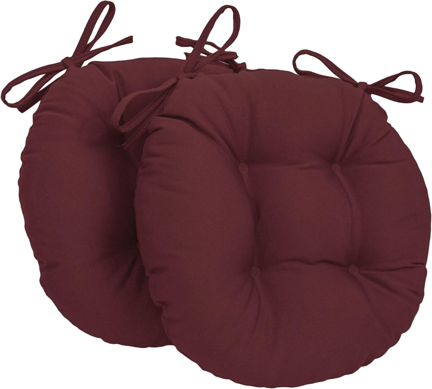 Blazing Needles 16-inch Twill Round Chair Cushion, 2 Count (Pack of 1), Black