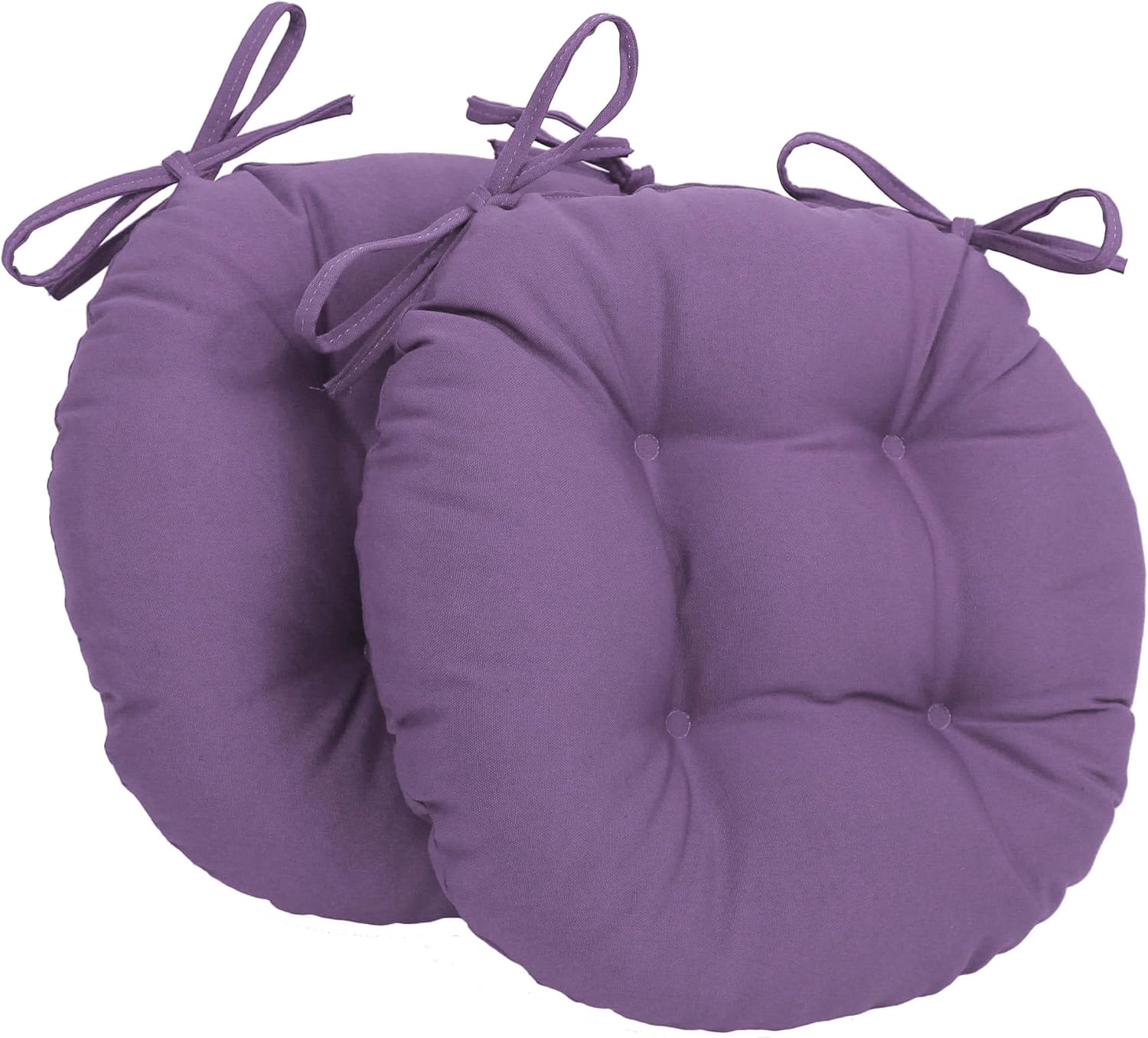 Blazing Needles 16-inch Twill Round Chair Cushion, 2 Count (Pack of 1), Black