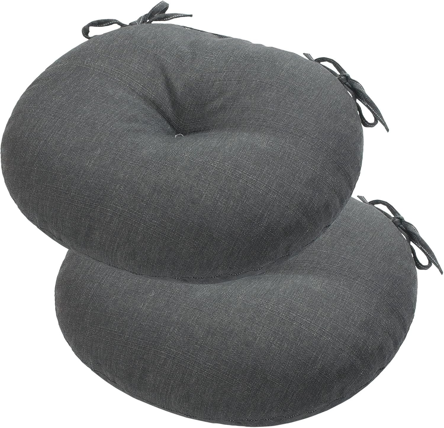 Bistro Chair Cushions 15 inch,Set of 2,Tufted Round Chair Cushions with Ties,15"x15"x4",Water Resistant Round Seat Cushion for Barstool Chairs,Patio Garden Kitchen Outdoor Furniture(Butterfly Flower)