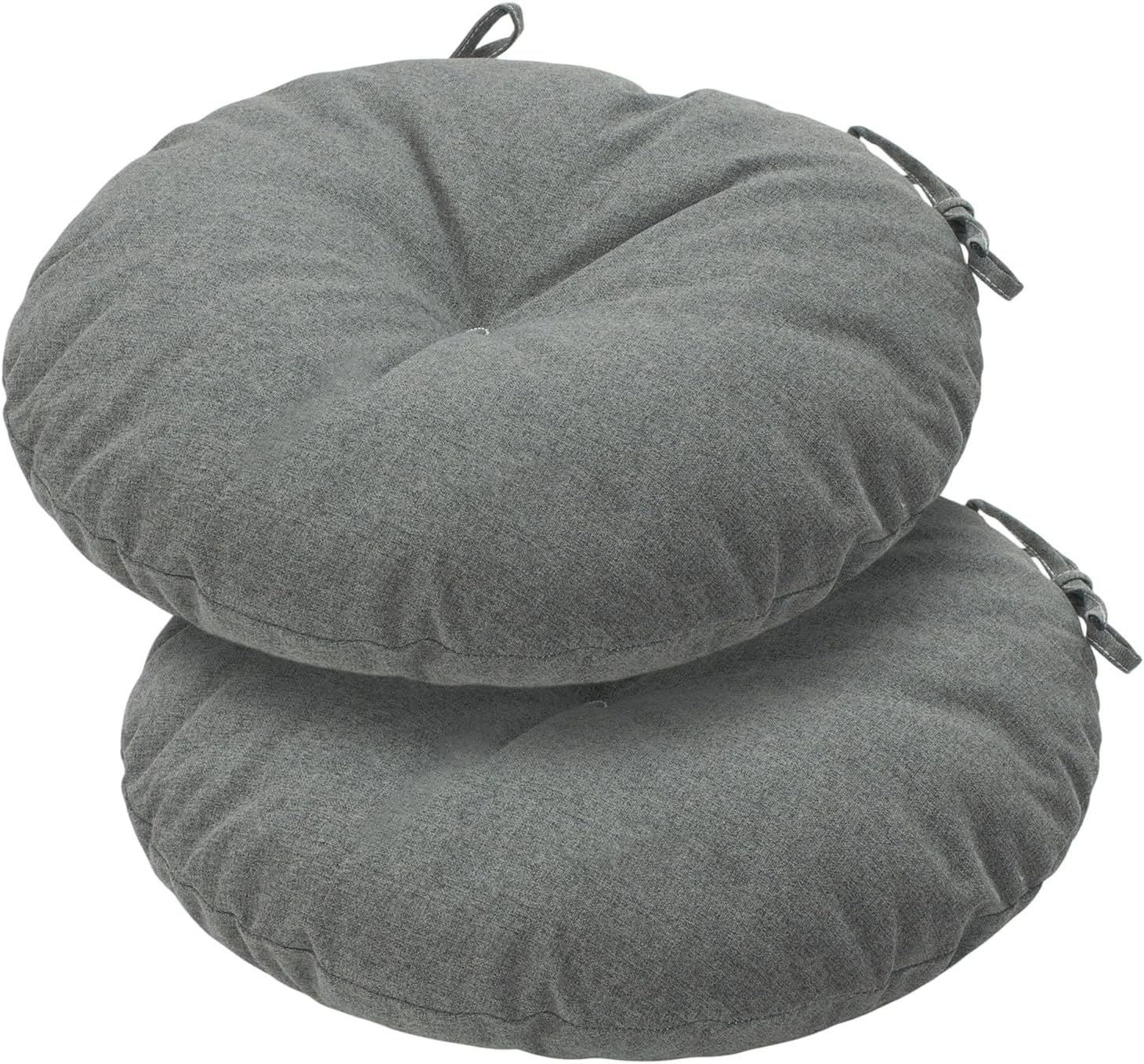 Bistro Chair Cushions 15 inch,Set of 2,Tufted Round Chair Cushions with Ties,15"x15"x4",Water Resistant Round Seat Cushion for Barstool Chairs,Patio Garden Kitchen Outdoor Furniture(Butterfly Flower)