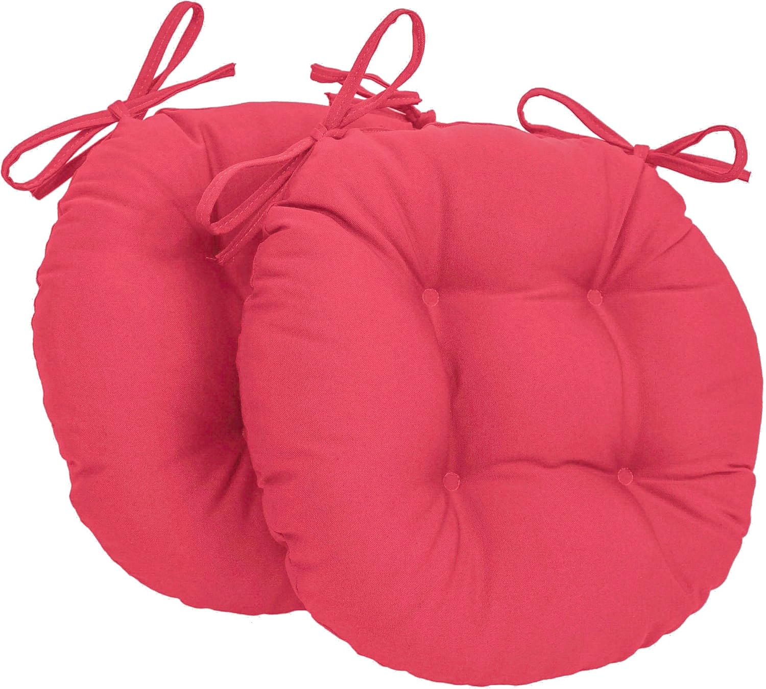 Blazing Needles 16-inch Twill Round Chair Cushion, 2 Count (Pack of 1), Black