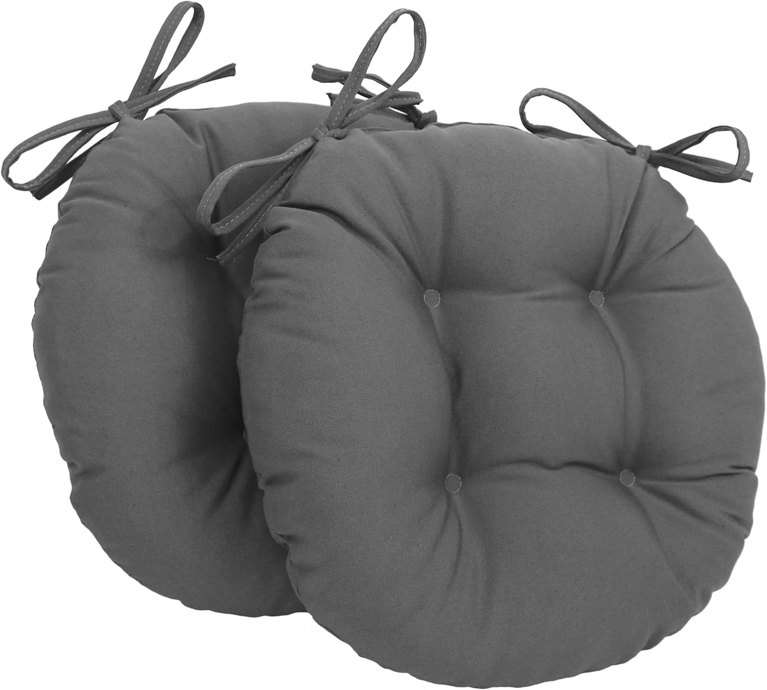 Blazing Needles 16-inch Twill Round Chair Cushion, 2 Count (Pack of 1), Black