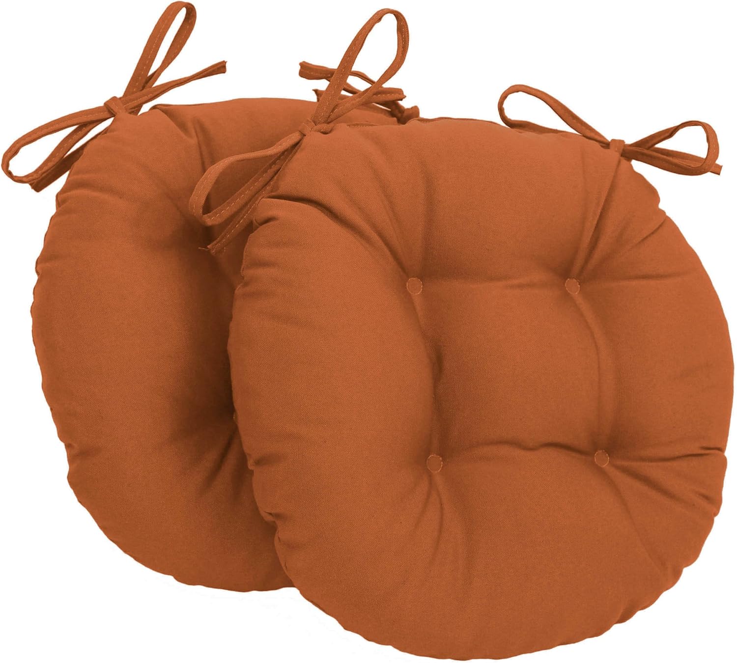 Blazing Needles 16-inch Twill Round Chair Cushion, 2 Count (Pack of 1), Black