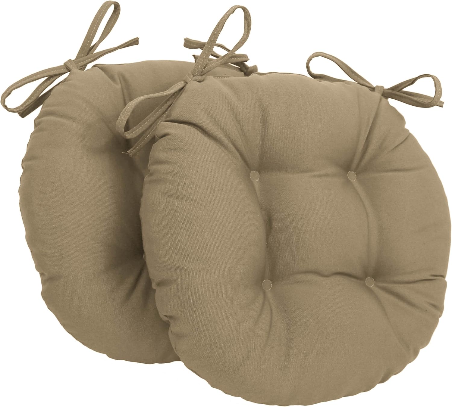 Blazing Needles 16-inch Twill Round Chair Cushion, 2 Count (Pack of 1), Black