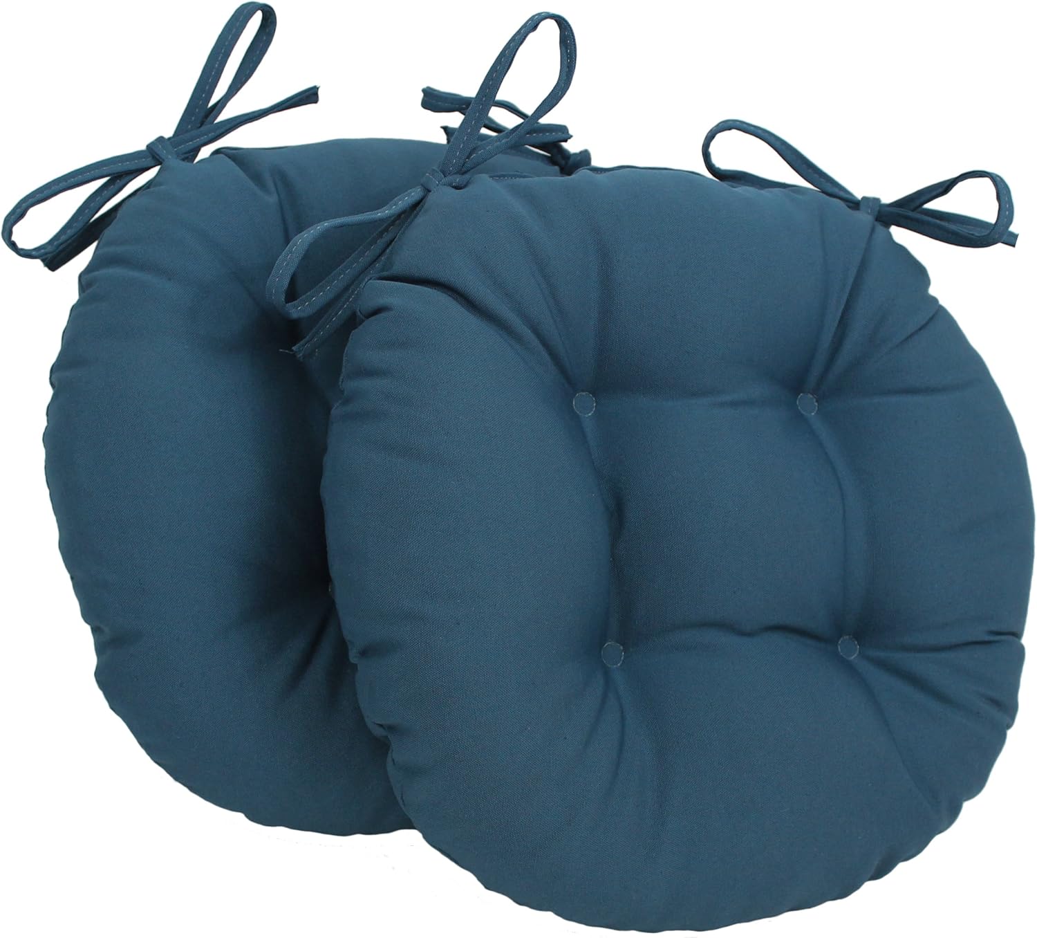 Blazing Needles 16-inch Twill Round Chair Cushion, 2 Count (Pack of 1), Black