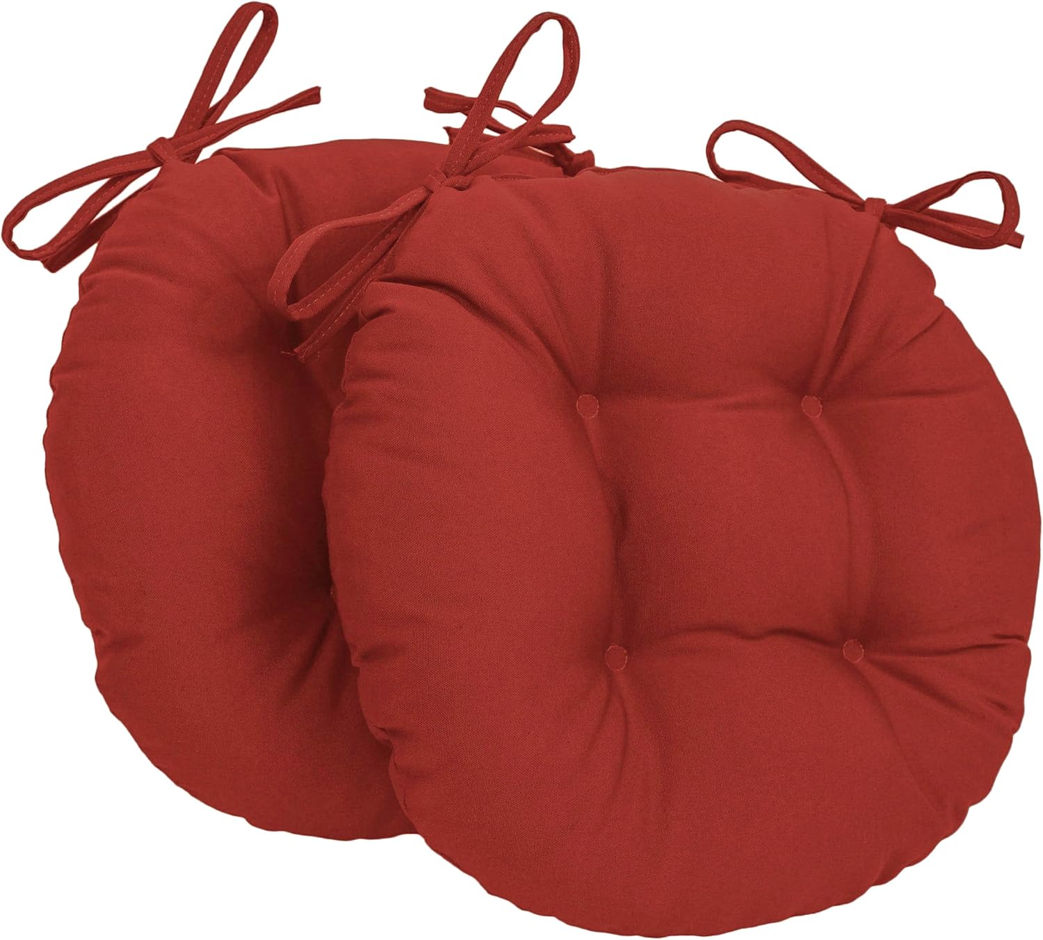 Blazing Needles 16-inch Twill Round Chair Cushion, 2 Count (Pack of 1), Black