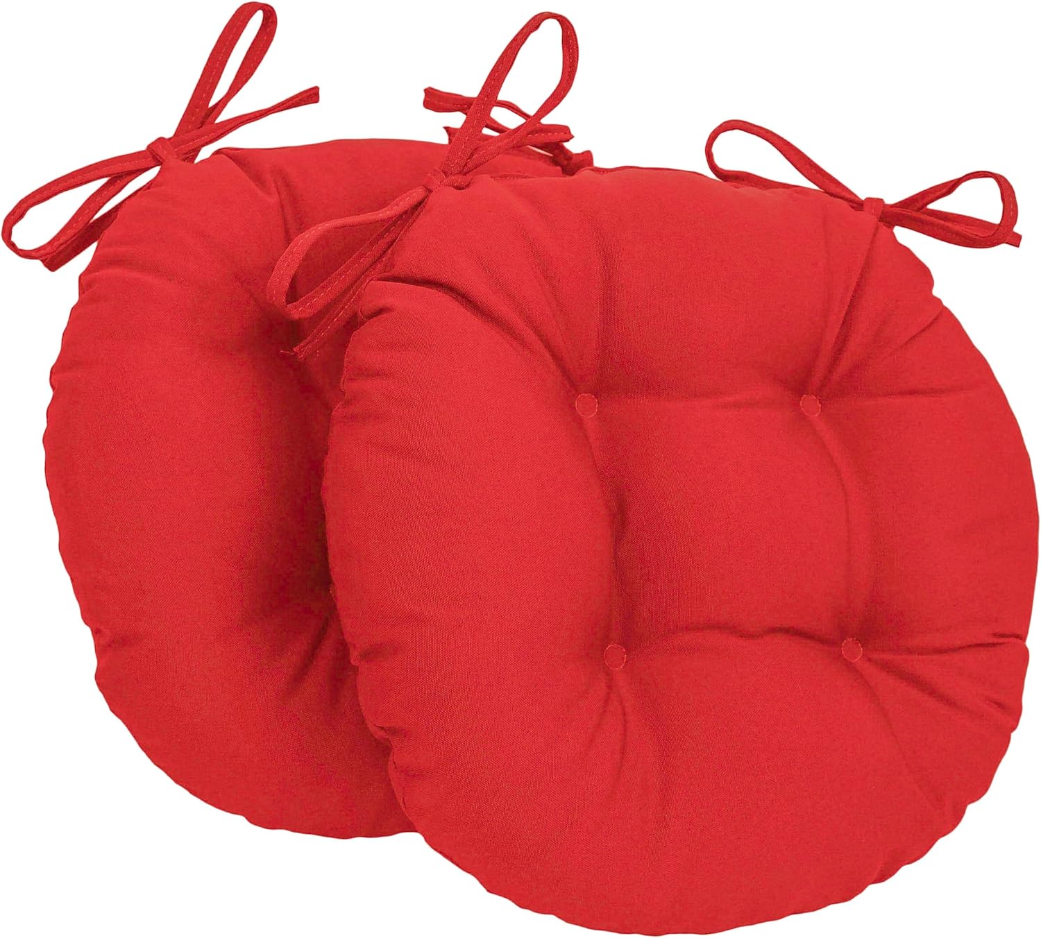 Blazing Needles 16-inch Twill Round Chair Cushion, 2 Count (Pack of 1), Black