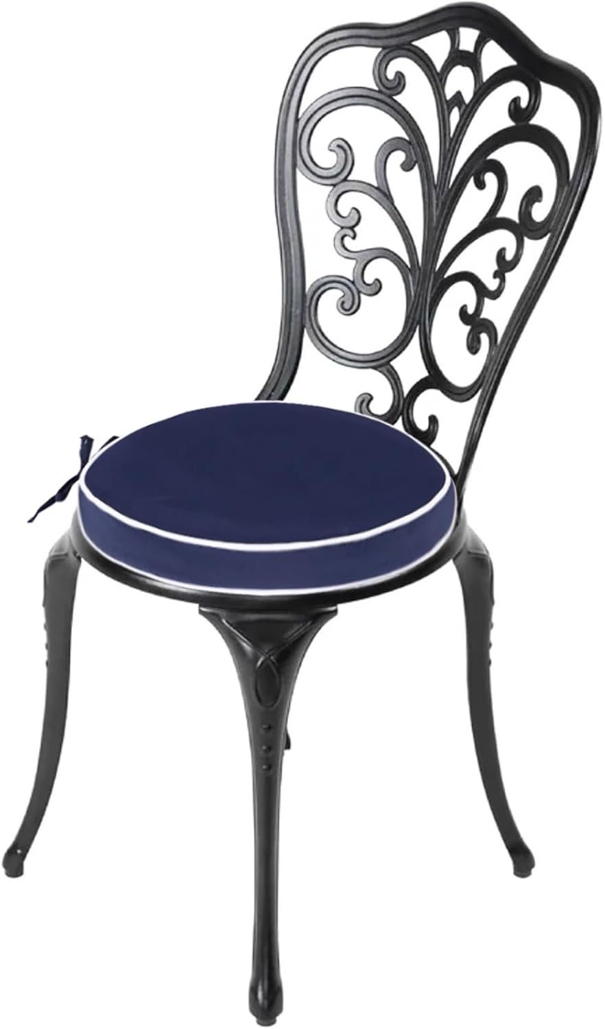 Outdoor Bistro Chair Cushions Set of 2, Waterproof 15 inch Round Seat Cushions with Ties for Patio Deck Furniture