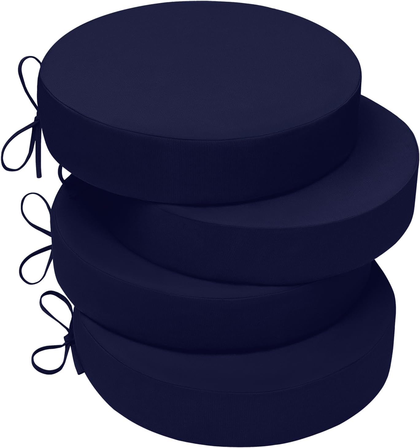 Wellsin Outdoor Bistro Chair Cushions, 3-Layer Waterproof Round Outdoor Cushions with Removable Covers, Outdoor Chair Cushions Set of 2, 15x15x3 Inch, Teal