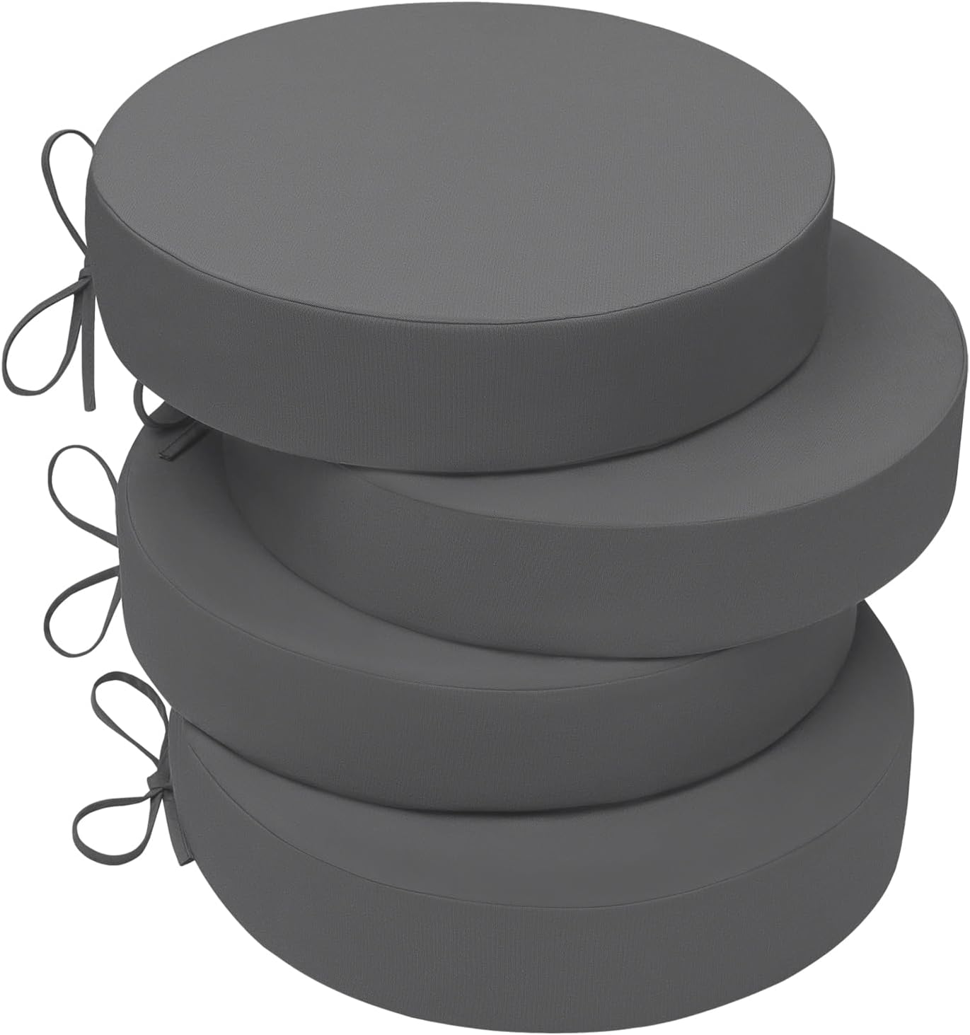 Wellsin Outdoor Bistro Chair Cushions, 3-Layer Waterproof Round Outdoor Cushions with Removable Covers, Outdoor Chair Cushions Set of 2, 15x15x3 Inch, Teal