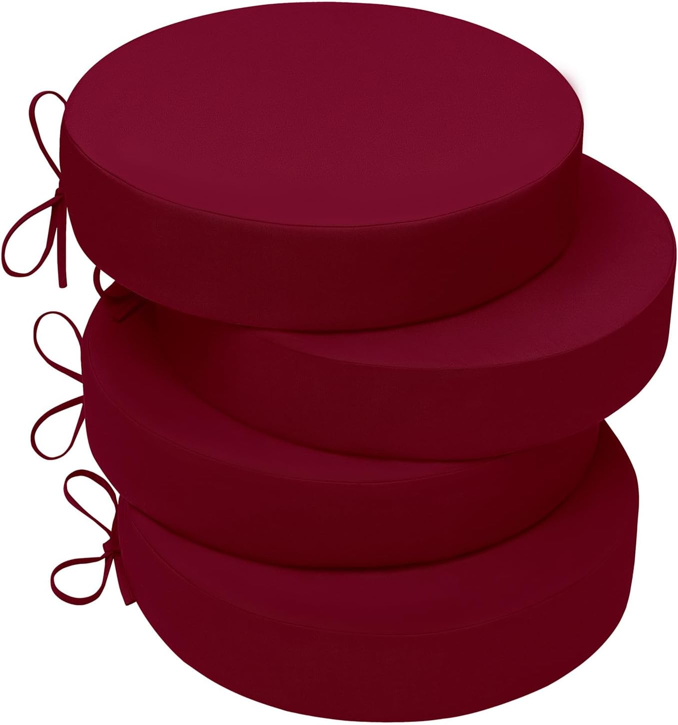 Wellsin Outdoor Bistro Chair Cushions, 3-Layer Waterproof Round Outdoor Cushions with Removable Covers, Outdoor Chair Cushions Set of 2, 15x15x3 Inch, Teal