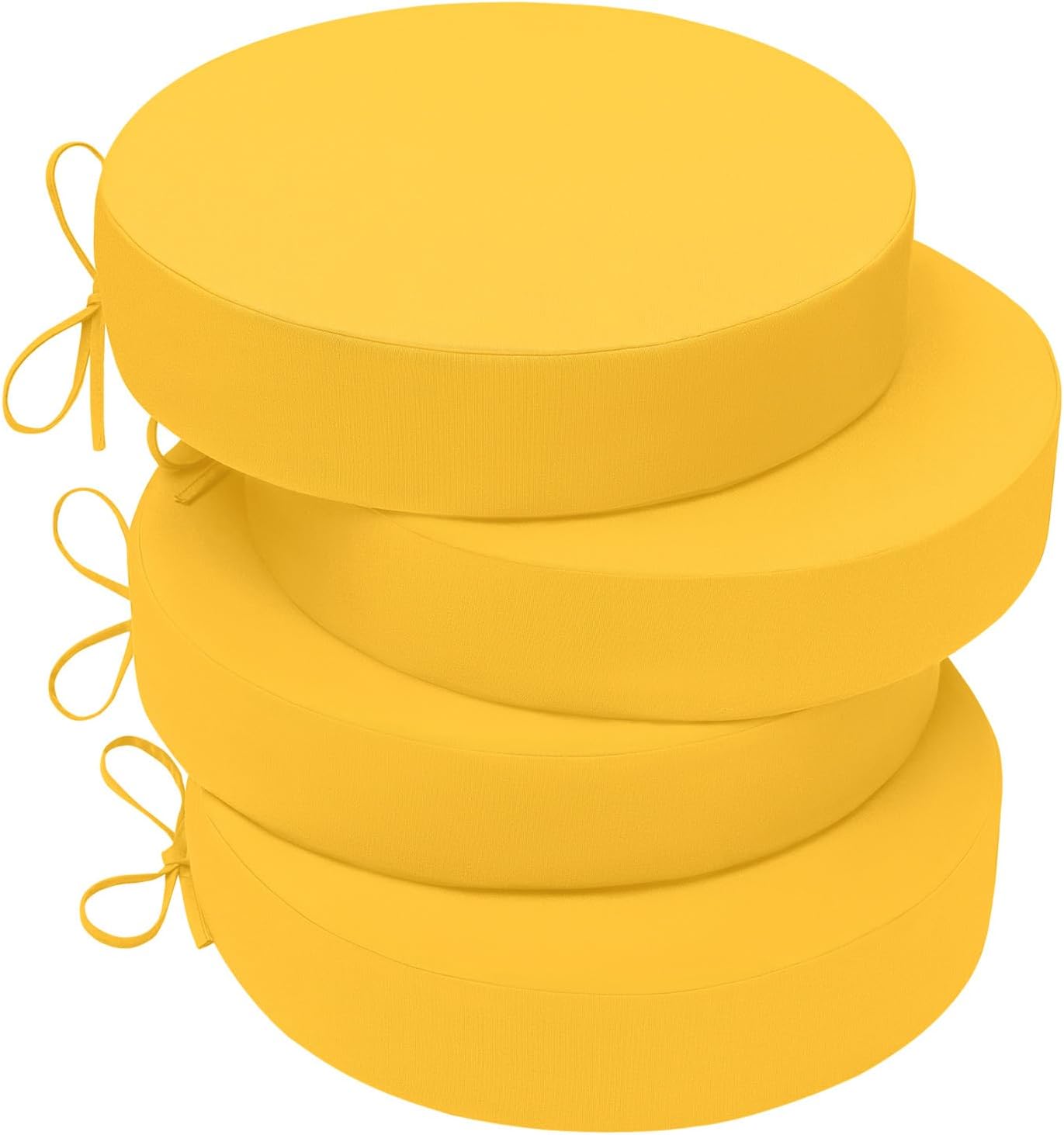 Wellsin Outdoor Bistro Chair Cushions, 3-Layer Waterproof Round Outdoor Cushions with Removable Covers, Outdoor Chair Cushions Set of 2, 15x15x3 Inch, Teal