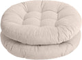 Tiita Round Office Chair Cushions 22x22 Inch Outdoor Seat Pads Set of 2 Throw Floor Pillows for Adults Sitting Patio Garden, Beige