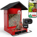 Smart Bird Feeder with Camera, AI Bird Identifier & Live HD View, Exclusive Vertical Mode, All-Metal Squirrel-Resistant Body, Solar Night Light - A Great Gift for BirdLovers