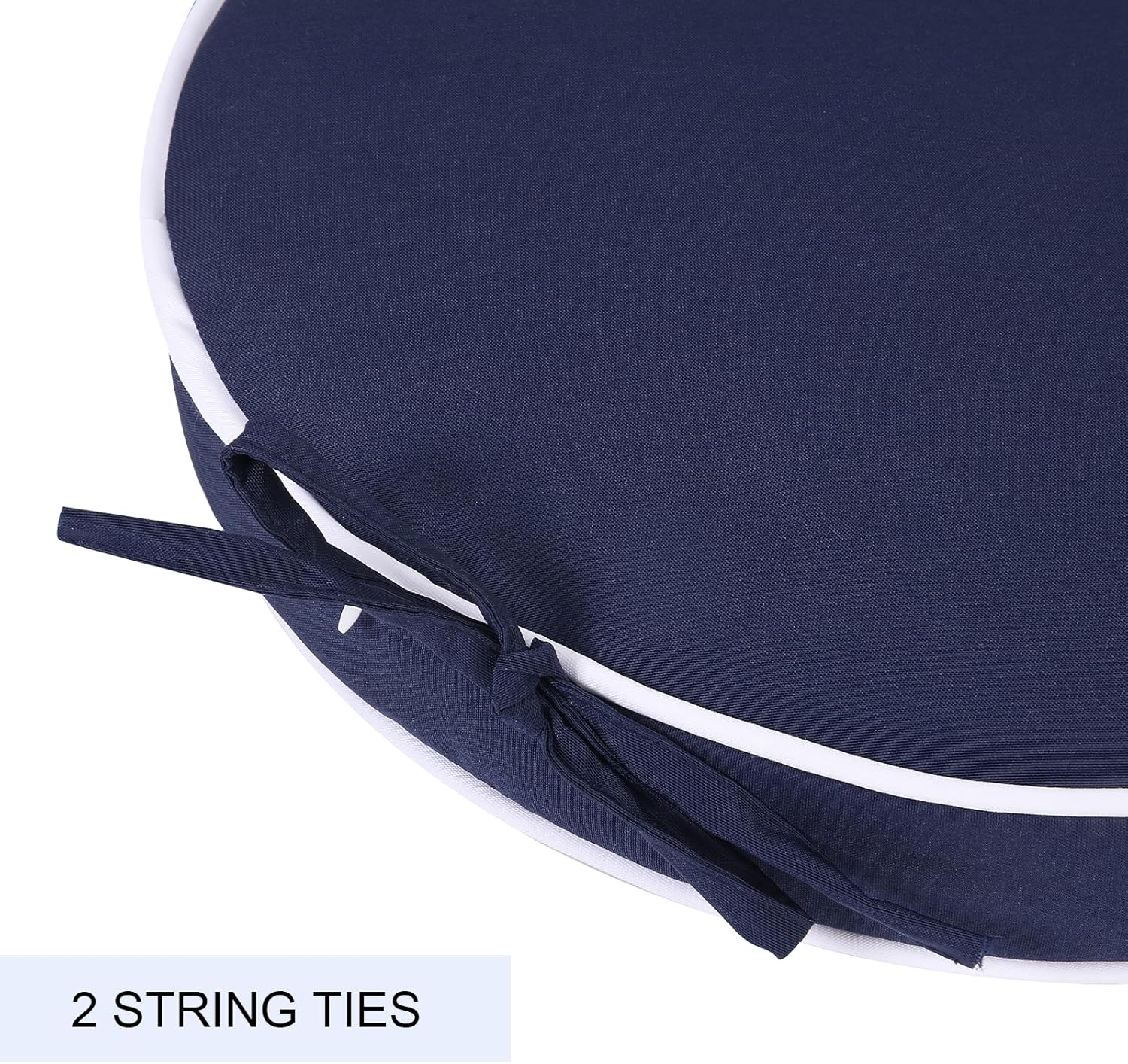 Outdoor Bistro Chair Cushions Set of 2, Waterproof 15 inch Round Seat Cushions with Ties for Patio Deck Furniture