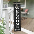 MODE HOME Solid Wood Farmhouse Welcome Sign for Front Porch, 47x10 Inch Large Farmhouse Style Rustic Welcome Sign Stand for Front Door or Entryway(Whitewashed)