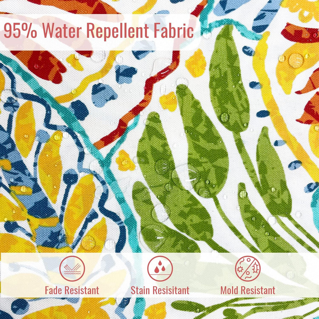 Outdoor Bistro Chair Cushion with Ties, Tufted Patio Chair Cushions Set of 2, Round Seat Cushion 15”x15”x4” for Home Garden Balcony Office Porch Lawn Deck, Paisley Multi